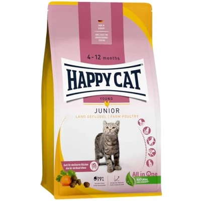 Abbildung von Happy Cat Junior Land Geflügel M Trockenfutter für Junge Katzen ab dem 4. Monat 4kg