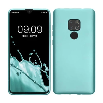 Abbildung von kwmobile Case kompatibel mit Huawei Mate 20 Hülle Schutzhülle aus Silikon metallisch schimmernd Handyhülle Metallic Mintgrün