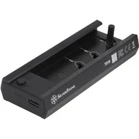 Abbildung von SilverStone Technology TS16, Externe 10 Gb s SuperSpeed USB C 3.2 Gen 2 zu NVMe SATA M.2 SSD Dockingstation, die kein Werkzeug erfordert, SST TS16 schwarz