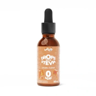 Abbildung von Locco Natural Flavoured and sweetening drops with Stevia 0 Kalorien Proteinshakes, Joghurts, Müsli Zuckerfrei (Karamell)