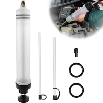 Abbildung von Ölabsaugpumpe 500ml Handpumpe, Ölansaugpumpe, Ölspritze mit 2 Schlauch und Ein Paar Ersatzgummiringe, Geeignet für Bremsflüssigkeit, Getriebeöle, Kühlmittel, Motor, Ölabsauger Umfüllpumpe