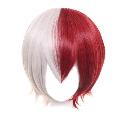 Abbildung von OSIAS Anime Cosplay Perücke, Halloween mit kostenlosem Perückenständer(Todoroki Shouto)