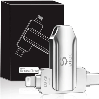 Abbildung von Apple MFi zertifizierter 128GB USB Stick iPhone 15/14/13/12 Foto Für 16 Speicherstick Lightning iPad Speichererweiterung Speicher Memory Handy Android Backup