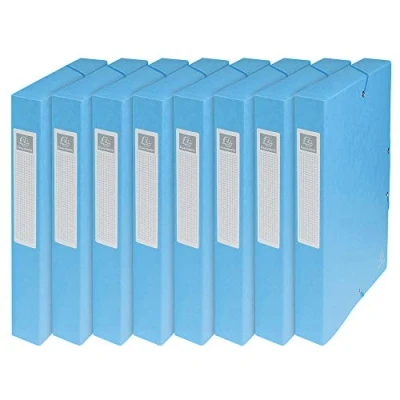 Abbildung von Exacompta 50406E 8er Pack Premium Sammelboxen Aufgebaut mit Gummizug 40 mm breit aus extra starkem Colorspan Karton Rückenschild für DIN A4 Archivbox Heftbox Dokumentenbox Sammelmappe türkis
