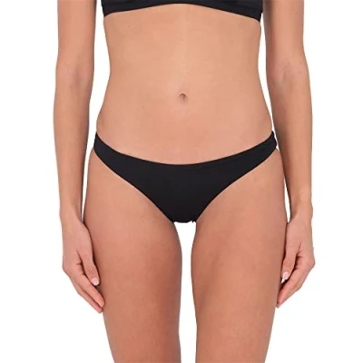 Abbildung von Hurley Damen Solid Moderate Bikini Bottoms, schwarz, XS