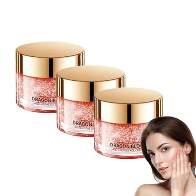 Abbildung von Retinol Placenta Dragon Blood Cream,Dragons Easy Cream, Drachenblut Gesichtscreme,Feuchtigkeitsspendende,Feste Anti Falten Creme,Nährende &amp; Verjüngende Creme,Verbessert trockene Haut (3PC)
