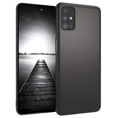 Abbildung von EAZY CASE Handyhülle Silikon mit Kameraschutz kompatibel Samsung Galaxy M31s in Schwarz Matt, Ultra dünn, Slimcover, Silikonhülle, Hülle, Softcase, Backcover