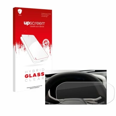Abbildung von upscreen Schutzglas für Dacia Duster Tacho (2024) Schutzfolie, Glas Folie [Klar, 9H Panzerschutz, Anti Fingerprint]