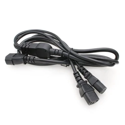 Abbildung von SZRMCC USV PDU Server Y Splitter Netzkabel IEC320 C14 bis 3 x C13 10A 250V Verlängerungskabel (2xC13 1.8m)