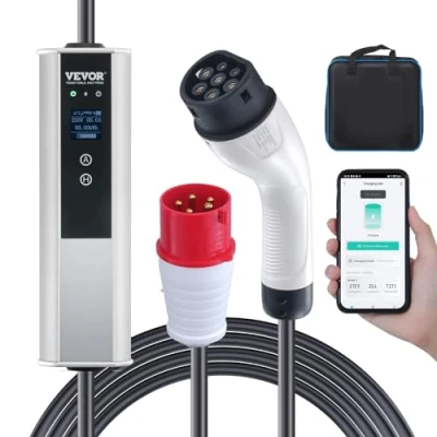 Abbildung von VEVOR Typ2 EV Ladekabel 16A 3,68kW(einphasig)/11kW(dreiphasig) Elektroauto Ladegerät IP66 Wallbox 7,5m Kabel 4 Stufen der Stromanpassung (16A/13A/10A/8A) CEE 16 Stecker