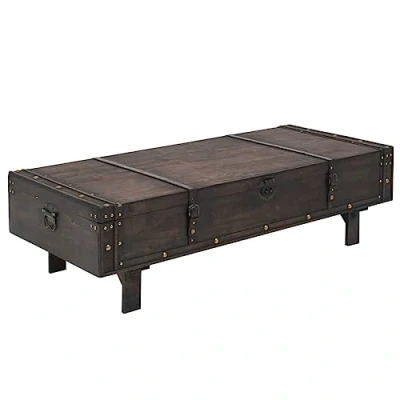 Abbildung von vidaXL Massivholz Couchtisch Stauraum Vintage Truhe Beistelltisch Kaffeetisch