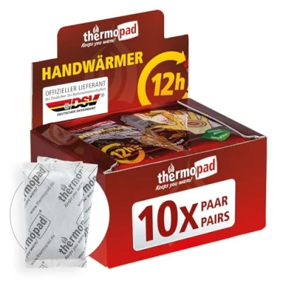 Abbildung von Thermopad Handwärmer kuschlig weiches Wärmekissen 12 Stunden wohltuende Wärme von 55C angenehme Taschenwärmer 10 Paar