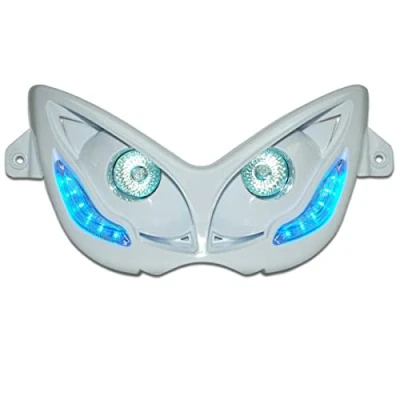 Abbildung von Replay Dualer Optischer RR8 für MBK Nitro 50 1997&gt; 2012 YAMAHA Aerox 1997 &gt; Weiß mit LEDs Blau