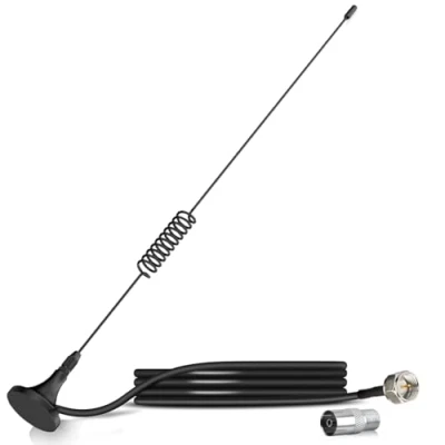 Abbildung von Bingfu FM UKW Radio Antenne F Stecker Magnetfuß Zimmerantenne mit 2M Verlängerungskabel Kompatibel Tragbaren Tuner Stereo Empfänger AV Verstärker HiFi Receiver