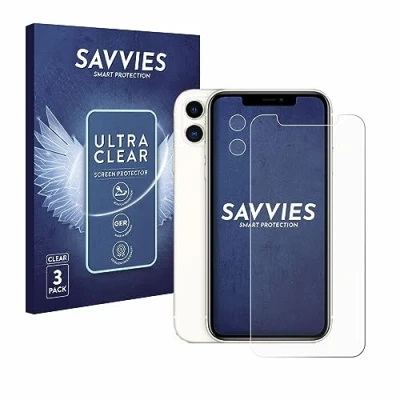 Abbildung von Savvies 6 Stück Schutzfolie für Apple iPhone 11 (Display+Kamera) Displayschutz Folie Ultra Transparent
