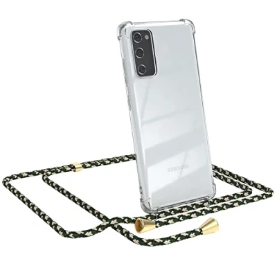 Abbildung von EAZY CASE Handykette kompatibel mit Samsung Galaxy S20 FE / 5G Handyhülle Umhängeband, Handykordel Schutzhülle, Silikonhülle, Hülle Band, Stylische Kette Hülle, Grün Camouflage