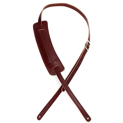 Abbildung von Levy&#039;s Leathers M25 BRG 50s Style Veg Tan Leather Guitar Strap, Burgundy