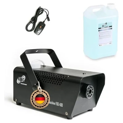 Abbildung von ETEC Professional Fog 400 Nebelmaschine inkl. 5 Liter Nebelfluid Smoke Fogger Machine Party Show Disco Club DJ Fernbedienung Set Sparangebot Watt