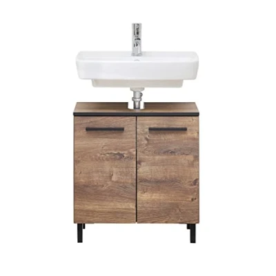 Abbildung von Pelipal Quickset 374 Waschbeckenunterschrank, Holzwerkstoff, Eiche Ribbeck quer NB, 53x60x33 cm