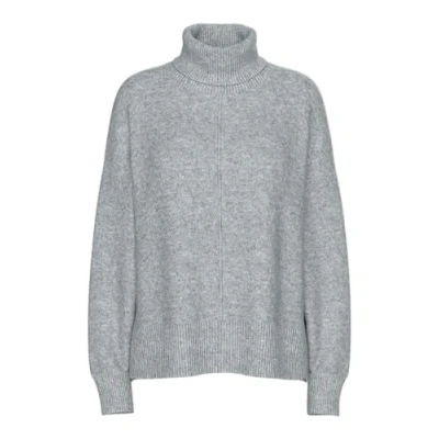 Abbildung von Pieces Pcmalou Rollneck Strickpullover, Damen, Größe: XS, Medium grey