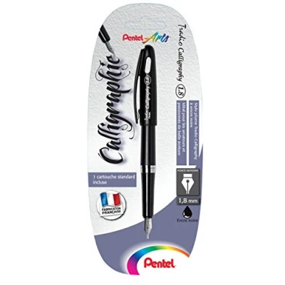Abbildung von Pentel Tradio Calligraphy Füllfederhalter Kalligraphie Mittlere Spitze 1,8 mm schwarz