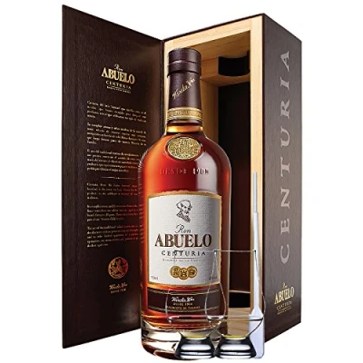 Abbildung von Abuelo Centuria Rum Panama 0,7 Liter + 2 Glencairn Gläser Einwegpipette 1 Stück