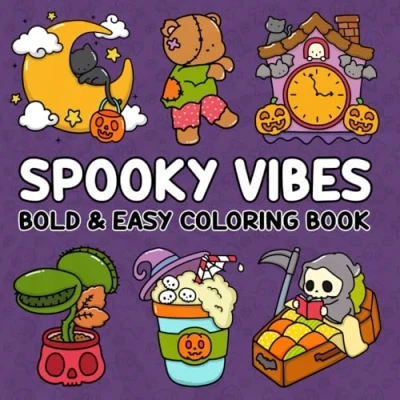 Abbildung von Spooky Vibes: Bold &amp; Easy Coloring Book with a mix of cute, creepy goth stuff and creatures for adults teens