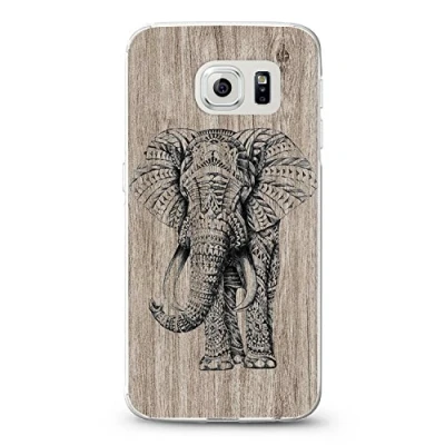 Abbildung von Trendario Handyhülle für Samsung Galaxy S6 Edge (Elephant) Hülle Schutzhülle mit Motiv TPU Silikon Case Cover Schale Backcover Handytasche