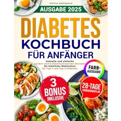 Abbildung von Diabetes Kochbuch für Anfänger: Schnelle und einfache zucker kohlenhydratarme Rezepte köstliche Mahlzeiten Typ 1 2 mit 28 Tage Speiseplan