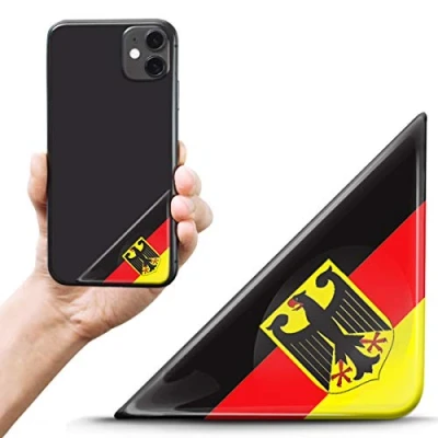 Abbildung von Biomar Labs 2 x 3D Gel Silikon Aufkleber Nummernschild Kennzeichen Tuning Auto Helm Tablet Laptop Handy Deutschland Flagge Fahne mit Adler F 140
