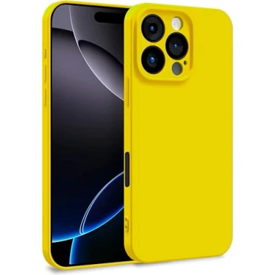 Abbildung von MyGadget Hülle für iPhone 16 Pro Max Zweilagige Handyhülle mit Kameraschutz Cover Innenfutter &amp; Silikon außen Gelb