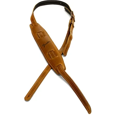 Abbildung von Fender® »MUSTANG® VINTAGE SADDLE STRAP« Gitarrengurt aus Leder Lange Version Farbe: Butterscotch, 43