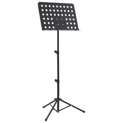 Abbildung von vidaXL Notenständer Höheverstellbar Notenstativ Orchesterpult Notenpult Stativ Lochblech Notenhalter Notenstand Schwarz Stahl 75 142cm