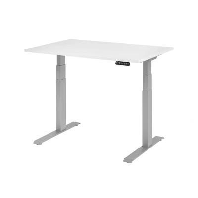 Abbildung von Hammerbacher Schreibtisch XDKB12 Weiß/Silber