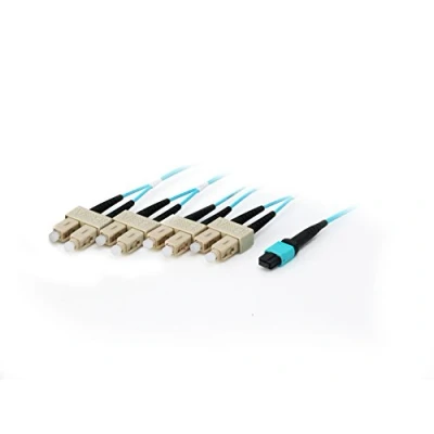 Abbildung von Equip Trunk LWL Patchkabel (MTP/SC 50/125mμ 15,00 m Multimode OM4 M/M türkis Polybeutel)