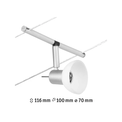 Abbildung von Paulmann 94449 CorDuo Seilsytem Spot Sheela DC max. 10 Watt Seilleuchte erweiterbar Chrom matt Kunststoff GU5,3 Drahtseilsystem ohne Leuchtmittel