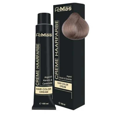 Abbildung von FemMas Premium Haarfarbe Hair Color Cream 100ml Hell Lichtblond Sand 10.7