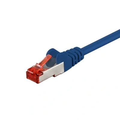 Abbildung von Goobay 92775 CAT 6 Kabel Lan Netzwerkkabel für Gigabit Ethernet S FTP doppelt geschirmtes Patchkabel mit RJ45 Stecker, 10m, Blau