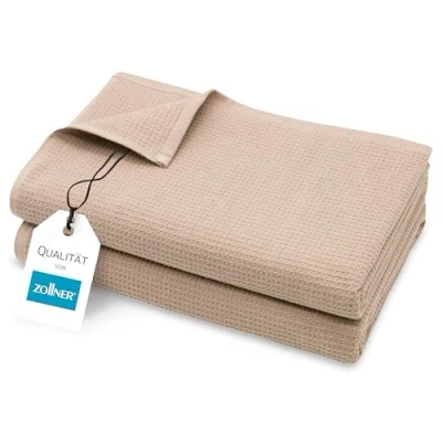 Abbildung von ZOLLNER Saunatuch, Double Jersey (2 St), 70 x 180 cm, 100% Baumwolle, vom Hotelwäschespezialisten, Waffelpique