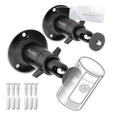 Abbildung von CELLONIC 2X Kamera Wandhalterung mit 1/4&quot; Zoll Gewinde für Arlo Pro 4, 3, 2, Pro/Ultra Ultra Halterung Überwachungskamera Befestigung innen und außen, Security Camera Mount