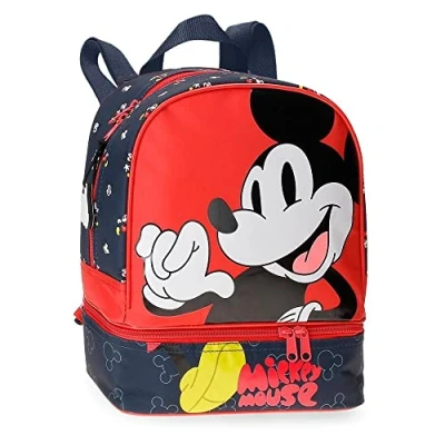Abbildung von Disney Mickey Mouse Fashion Rucksack mit Snackträger, mehrfarbig, 23 x 28 13 cm, Mikrofaser, 8,37 l, bunt, Snackhalter