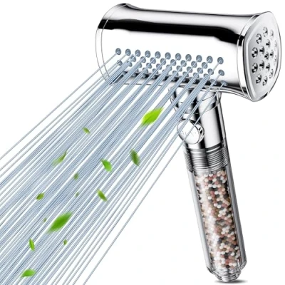 Abbildung von Magichome Duschkopf mit Filter in 8 Schichten Filtration, Hochdruck 4 Strahlarten und Pausenfunktion Wassersparend Handbrause für Hartes Wasser,Rest Chlor,Schwermetall Duschbrause