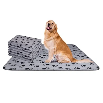 Abbildung von Nobleza 6 x Hundedecke Weiche Fleecedecke Waschbare Deck für Haustier Hunde Katzen Welpen Warme Matte, Grau, 120 * 100 cm