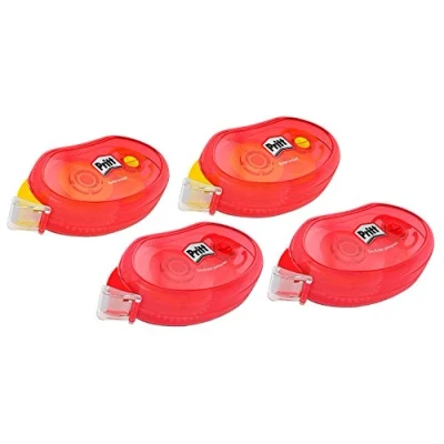Abbildung von Pritt Kleberoller Compact non permanent und permanent, für wiederablösbare dauerhafte Verklebungen, Bandlänge 10 m, Bandbreite 8,4 mm, Spar Set mit 4 Kleberollern, 9HZCGXBP1X