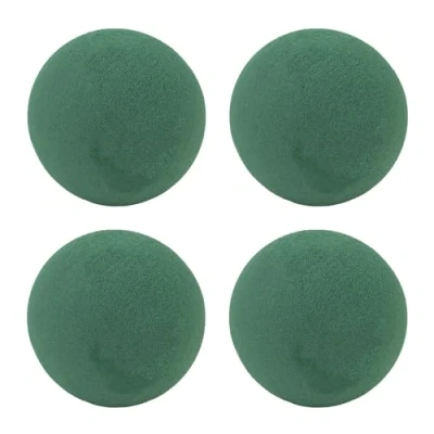 Abbildung von Creativery Bastelmoos, Nass Steckschaum Kugeln 9cm für Frischblumen 4er Set Grün