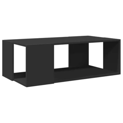 Abbildung von vidaXL Couchtisch, Beistelltisch mit Stauraum, Kaffeetisch Sofatisch für Wohnzimmer, Teetisch Tisch Wohnzimmertisch, Schwarz Holzwerkstoff