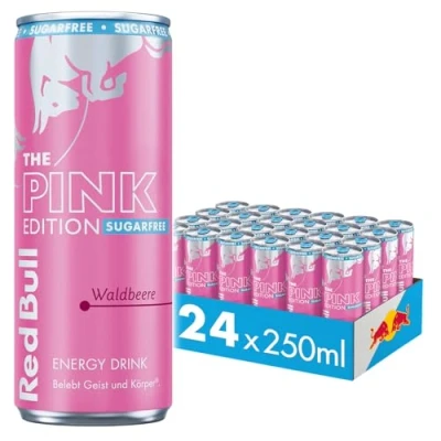 Abbildung von Red Bull Energy Drink Pink Edition Sugarfree Waldbeere, 24 x 250 ml, Dosen Getränke 24er Palette, OHNE PFAND