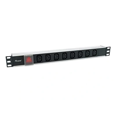 Abbildung von Equip Steckdosenleiste 19&quot;(1HE) 8fach IEC320C14,1,8m Kabel, Silber/Schwarz