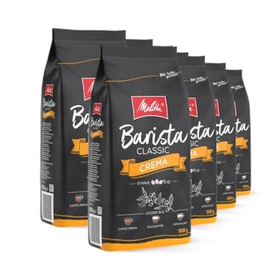 Abbildung von Melitta Barista Classic Crema, Ganze Kaffee Bohnen 8 x 1kg, ungemahlen, Kaffeebohnen für Vollautomat, mittlere Röstung, Stärke 4, im Tray