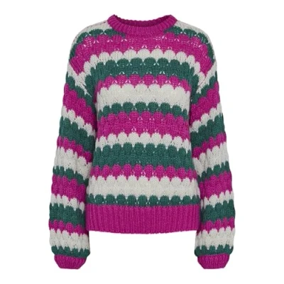 Abbildung von YAS Yasbubba Strickpullover, Damen, Größe: Medium, Fuchsia fedora